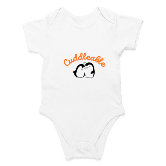 Cuddleable Baby Romper | Unisex | White | 0-12 Months